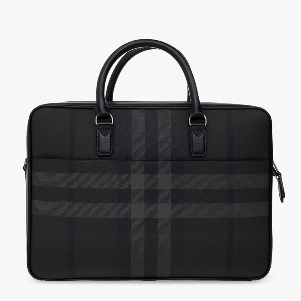 Burberry Ainsworth Charcoal and Leather Briefcase BRAND NEW - STILL IN BOX